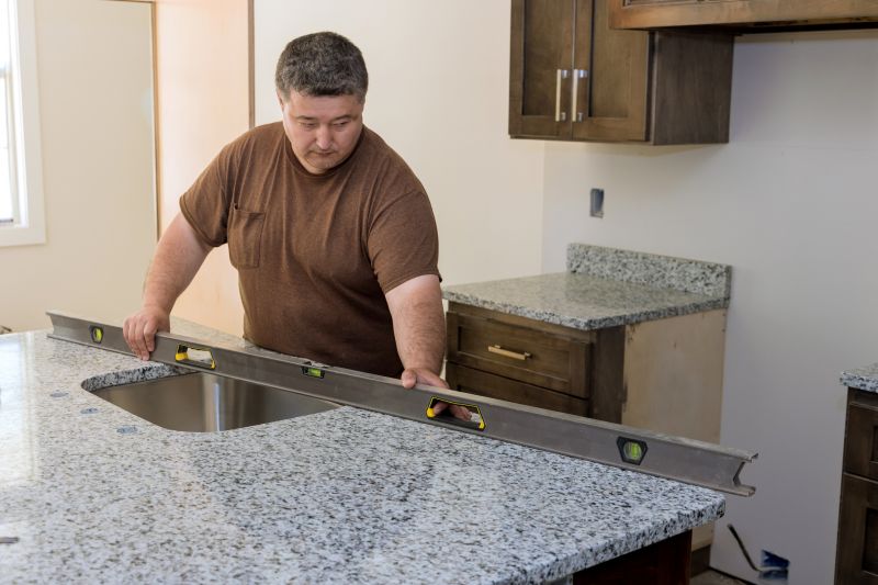 Expert Granite Installer at Work